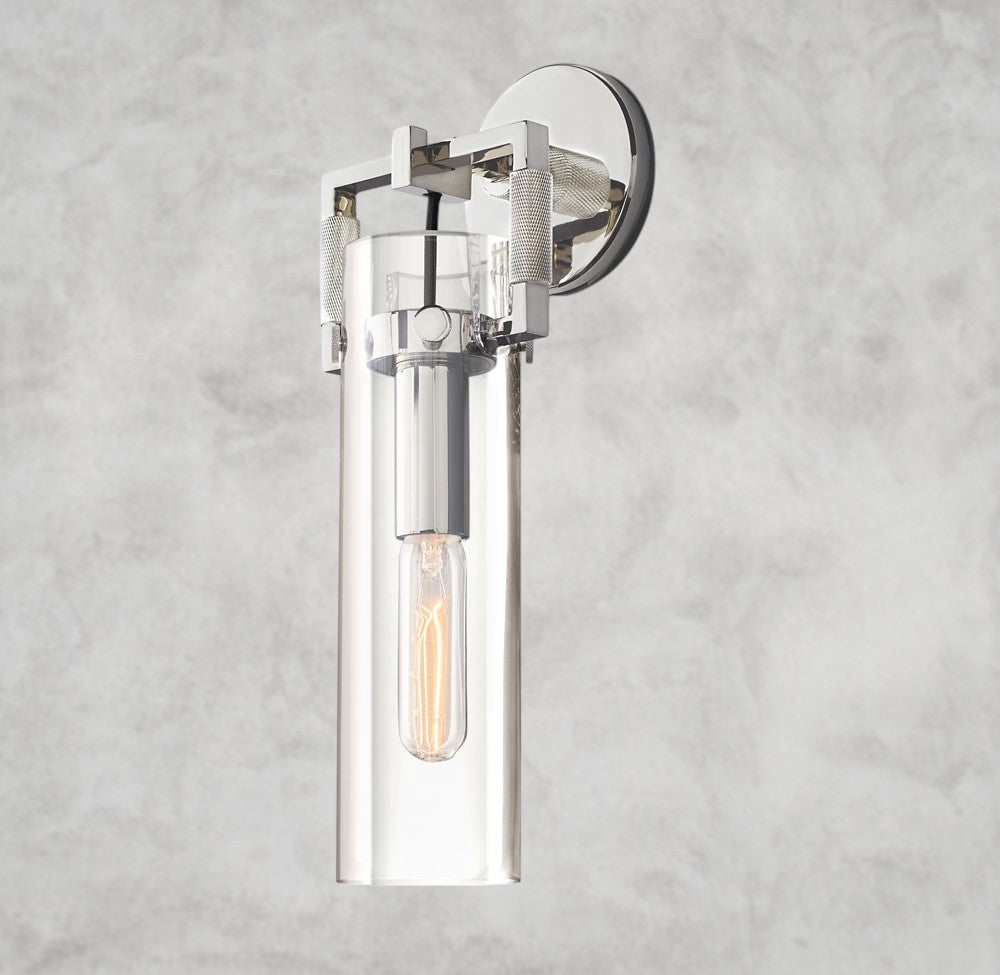 Machinist Glass Cylinder Sconce 9", 12", 16"